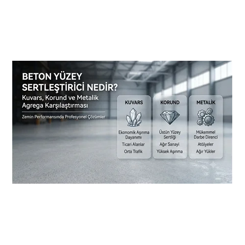 Beton Yüzey Sertleştirici Nedir? Kuvars, Korund ve Metalik Agrega Karşılaştırması