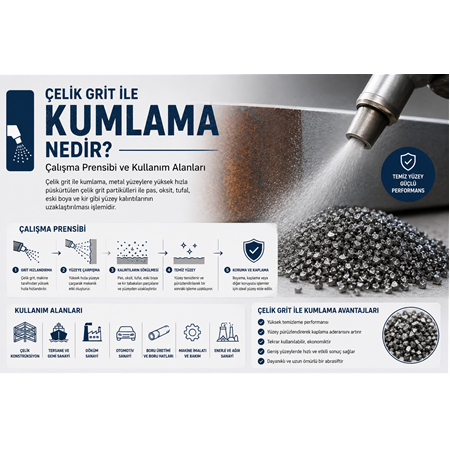 Çelik Grit ile Kumlama Nedir? Çalışma Prensibi ve Kullanım Alanları