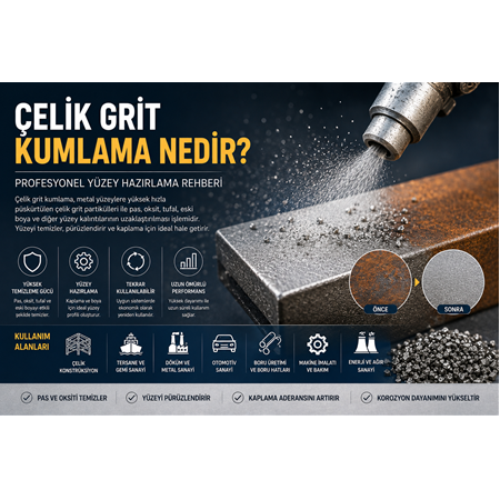 Çelik Grit Kumlama Nedir? Profesyonel Yüzey Hazırlama Rehberi