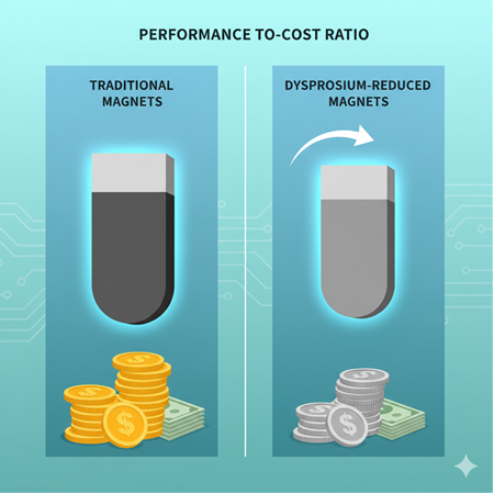 Dysprosium azaltılmış mıknatısların performans - maliyet karşılaştırması
