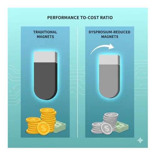 Dysprosium azaltılmış mıknatısların performans - maliyet karşılaştırması