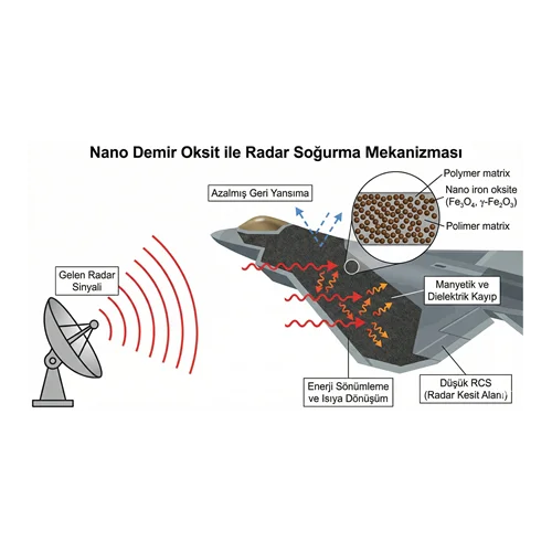 Nano demir oksit radar soğurma