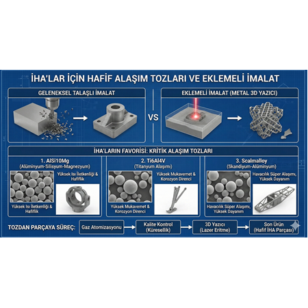 İHA'lar için hafif alaşım tozu"
