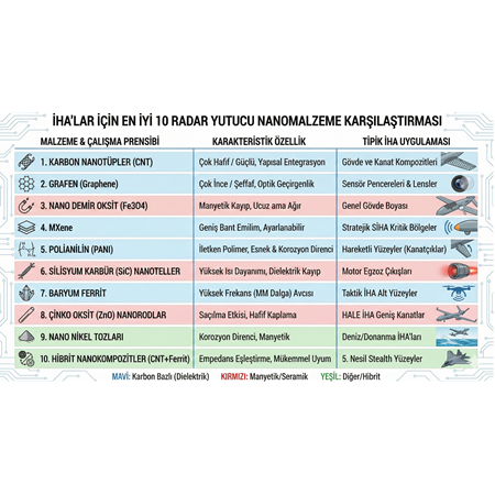 İHA'lar İçin En İyi 10 Radar Yutucu Nanomalzeme Karşılaştırması