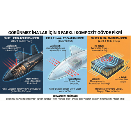 Görünmez İHA'lar İçin 3 Farklı Kompozit Gövde Fikri