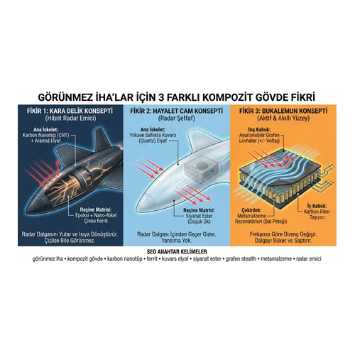 Görünmez İHA'lar İçin 3 Farklı Kompozit Gövde Fikri