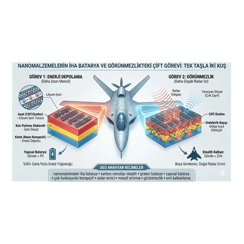 Nanomalzemelerin İHA Batarya ve Görünmezlikteki Çift Görevi