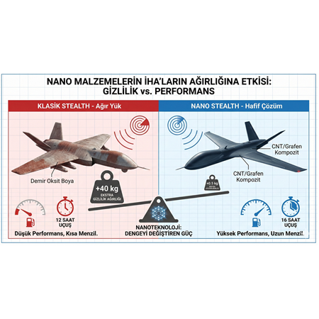 Nano Malzemelerin İHA'ların Ağırlığına Etkisi: Gizlilik vs. Performans