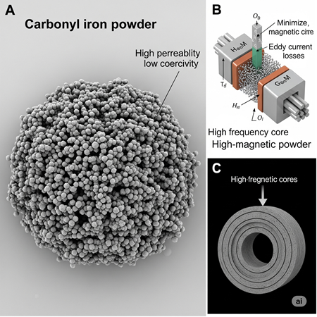 Yüksek Frekanslı Manyetik Çekirdeklerde Karbonil Demir Tozunun Rolü ve Önemi