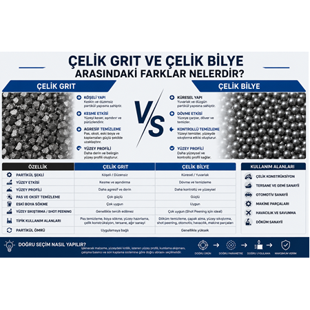Çelik Grit ve Çelik Bilye Arasındaki Farklar Nelerdir?