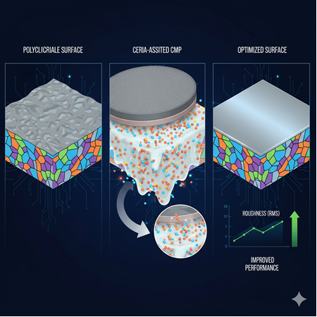 Ceria destekli zımparalama ve polikristal yüzeylerin optimizasyonu