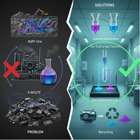 Neodimyum ve praseodymium karışımlarında manyetik izolasyon problemi ve çözümleri