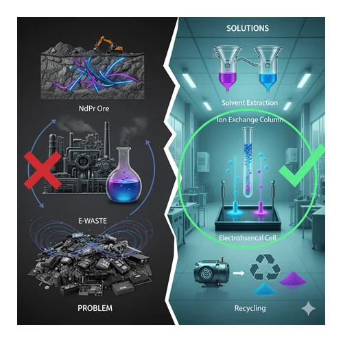 Neodimyum ve praseodymium karışımlarında manyetik izolasyon problemi ve çözümleri