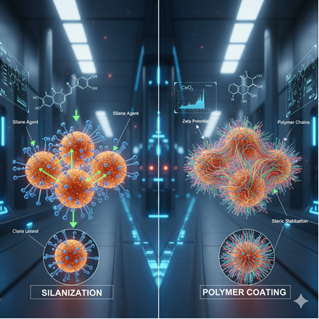 Ceria nanoparçacıklarının yüzey modifikasyonu: silanizasyon ve polimer kaplama