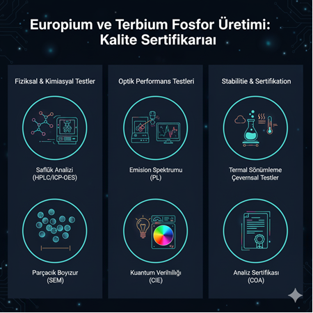 Europium ve terbium fosfor üretiminde kalite sertifikaları: hangi testler gerekli?