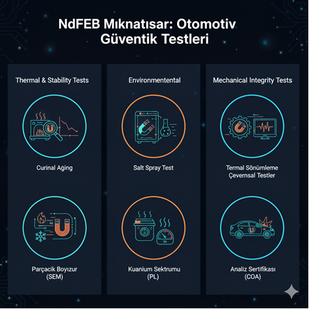 NdFeB mıknatısların otomotiv uygulamalarında güvenlik testleri