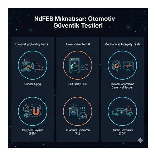 NdFeB mıknatısların otomotiv uygulamalarında güvenlik testleri