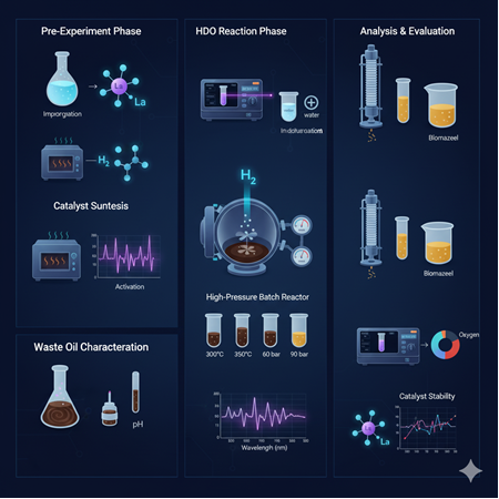 Lanthanum içeren katalizörlerle atık yağların hidrodeoksijenasyonu: deney planı