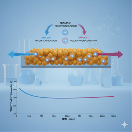 Ceria nanoparçacıklarının katalitik döngü stabilitesi: uzun dönem testleri