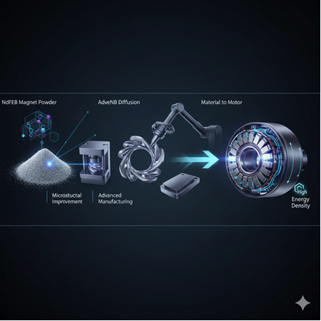NdFeB mıknatıs tozlarından yüksek enerji yoğunluklu motorlara geçiş stratejileri