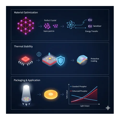Europium-doped fosforların LED parlaklığını artırma yöntemleri