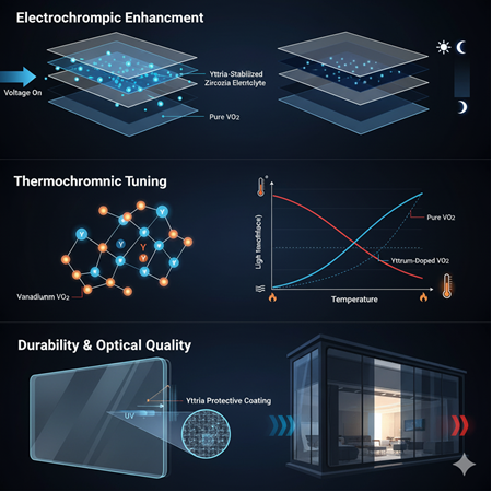 Yttrium-oxide türevleri ile akıllı pencere (smart glass) uygulamaları