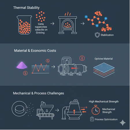 Ceria destekli katalitik proseslerin endüstriyel ölçeğe taşınması: zorluklar