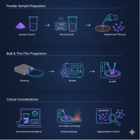 Neodimyum oksitlerin elektron mikroskopisi (TEM) hazırlık yöntemleri