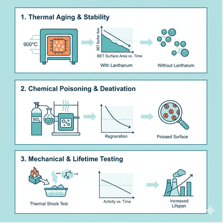 Lanthanum içeren katalizörlerin dayanıklılık testleri: laboratuvar protokolleri
