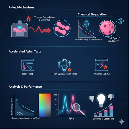 Europium-doped fosforların LED verimliliğinde yaşlanma analizleri