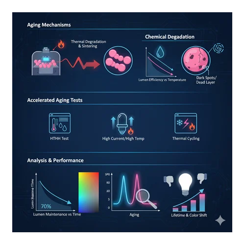 Europium-doped fosforların LED verimliliğinde yaşlanma analizleri