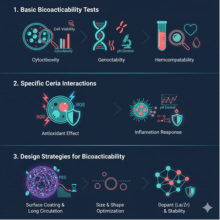Ceria nanopartiküllerinin biyouyumluluk testleri: tasarım önerileri