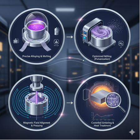 Neodimyum tozlarının manyetik homojenliğini arttırma teknikleri