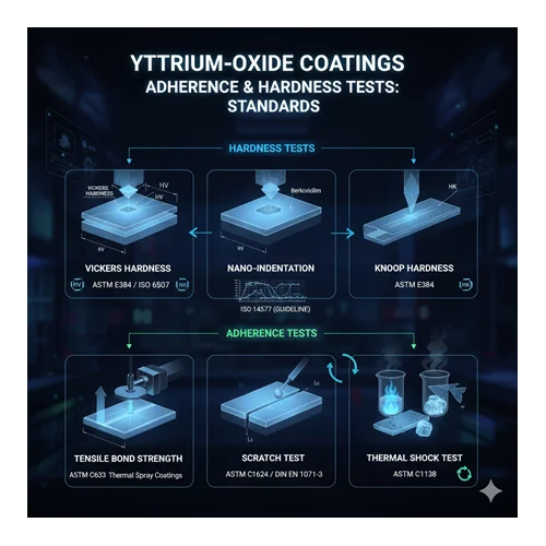 Yttrium-oxide kaplamalarda aderans ve sertlik testleri: hangi standartlar?