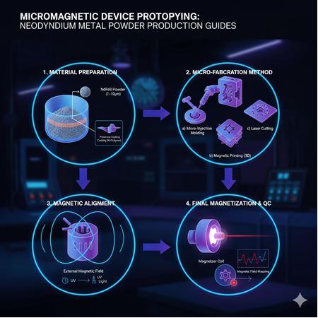 Neodimyum metal tozları ile mikromanyetik cihazlar üretimi: prototip rehberi