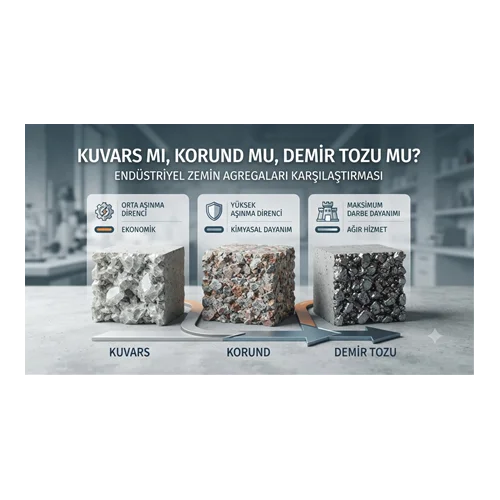Kuvars mı, Korund mu, Demir Tozu mu? Endüstriyel Zemin Agregaları Karşılaştırması