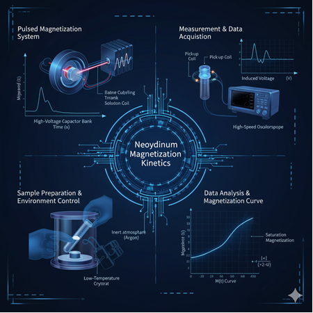 Neodimyum tozlarının manyetizasyon kinetiği: deneysel ölçüm tasarımı