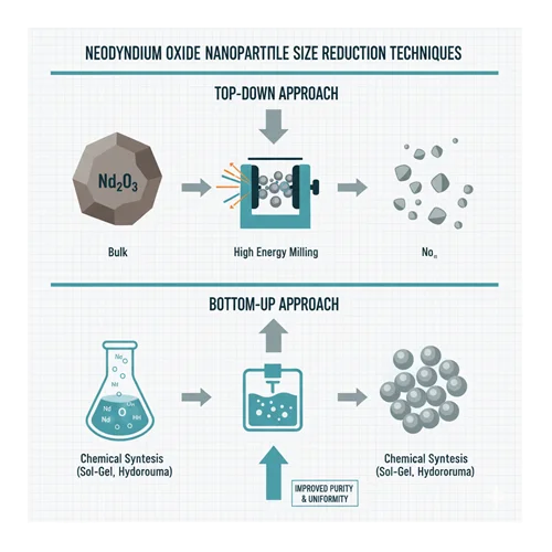 Neodimyum oksitlerin parçacık boyutu küçültme teknikleri: top-down vs bottom-up