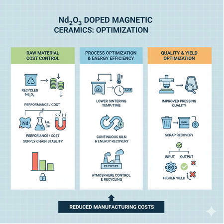 Nd²O³ katkılı manyetik seramiklerin üretimindeki maliyet optimizasyonu