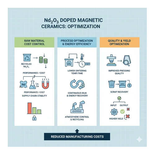 Nd²O³ katkılı manyetik seramiklerin üretimindeki maliyet optimizasyonu