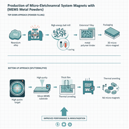 Neodimyum metal tozları ile mikro-elektromekanik sistem (MEMS) mıknatıs üretimi