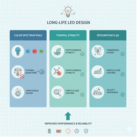 Europium ve terbium fosforların uzun ömürlü LED tasarımlarında kullanımı