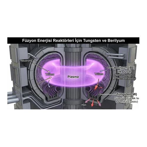 Füzyon Enerjisi Reaktörleri İçin Tungsten ve Berilyum