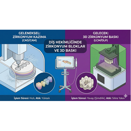 Diş Hekimliğinde Zirkonyum Bloklar ve 3D Baskı