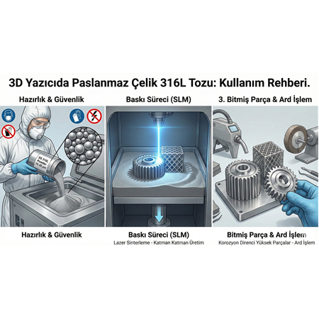 3D Yazıcıda Paslanmaz Çelik 316L Tozu Kullanım Rehberi