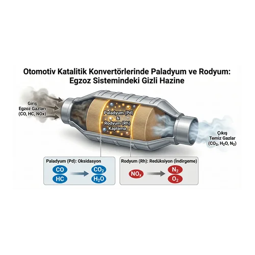 Otomotiv Katalitik Konvertörlerinde Paladyum ve Rodyum