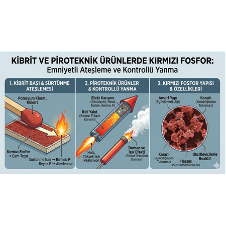 Kibrit ve Piroteknik Ürünlerde Kırmızı Fosfor
