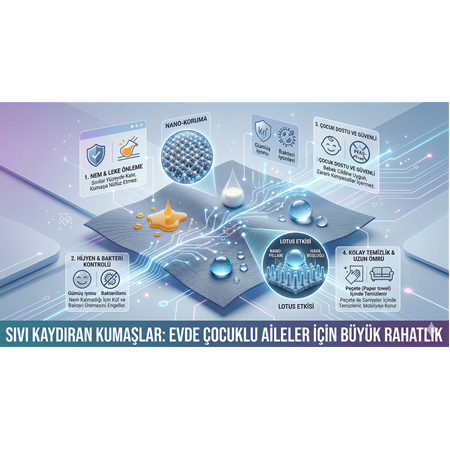 Sıvı Kaydıran Kumaşlar: Evde Çocuklu Aileler İçin Büyük Rahatlık