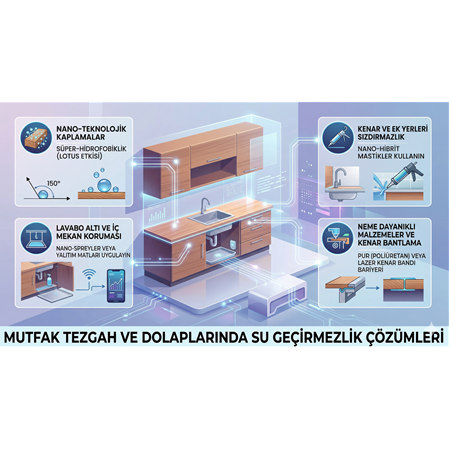 Mutfak Tezgah ve Dolaplarında Su Geçirmezlik Çözümleri