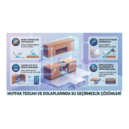 Mutfak Tezgah ve Dolaplarında Su Geçirmezlik Çözümleri